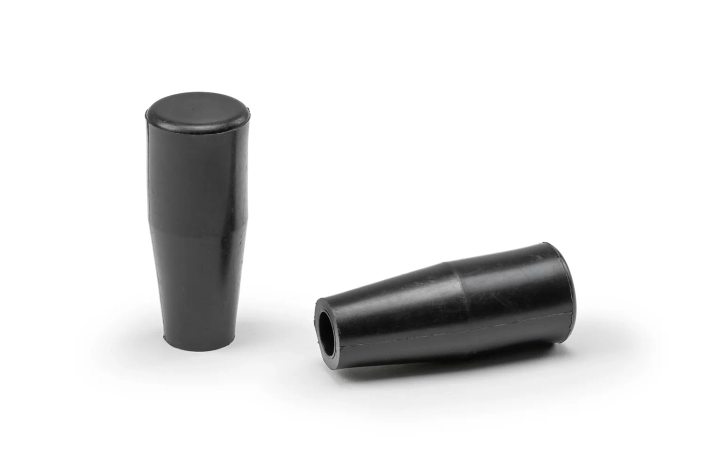 Monplast-Cylindrical-Handle Two black conical handles arranged on a neutral background.